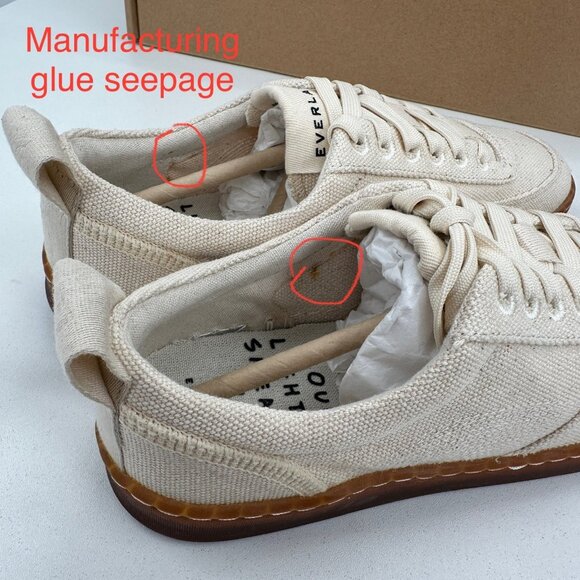 Everlane Tread Bare Sneaker sz 7 Women's in Canvas (Plain Natural) Lace-up Shoes - Picture 10 of 12
